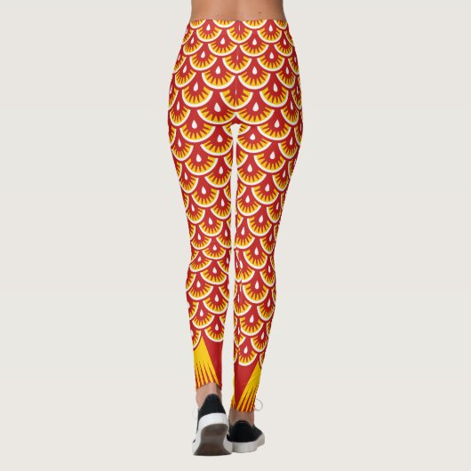 roodgeschubde goudvisstaart leggings (Achterkant)