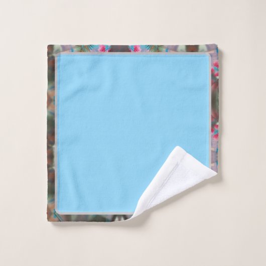 roodgestippelde bloem bad handdoek (Wasdoekje)