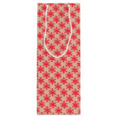 Roodgestippelde sterren op taupe wijn cadeautas (Achterkant)