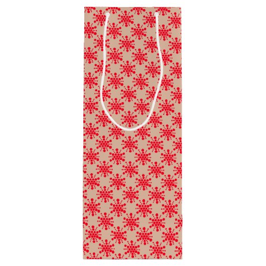 Roodgestippelde sterren op taupe wijn cadeautas (Achterkant)