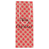 Roodgestippelde sterren op taupe wijn cadeautas (Voorkant)