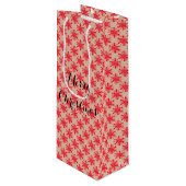 Roodgestippelde sterren op taupe wijn cadeautas (Voorkant Gekanteld)