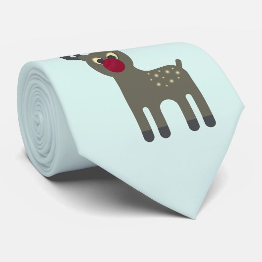 Roodgestreepte rendier stropdas (Opgerold)