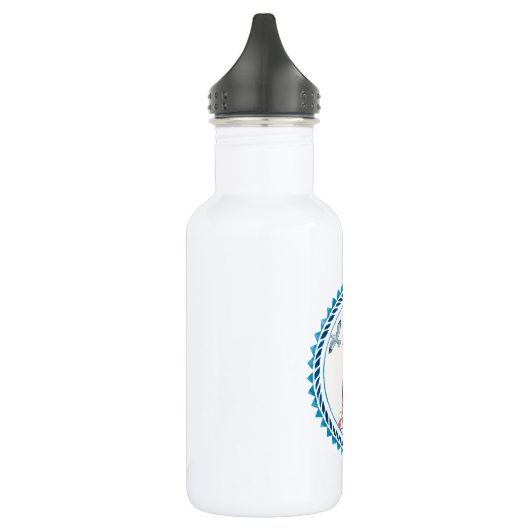 Roodgestreepte Waterverf vuurtoren bruiloft Waterfles (Links)