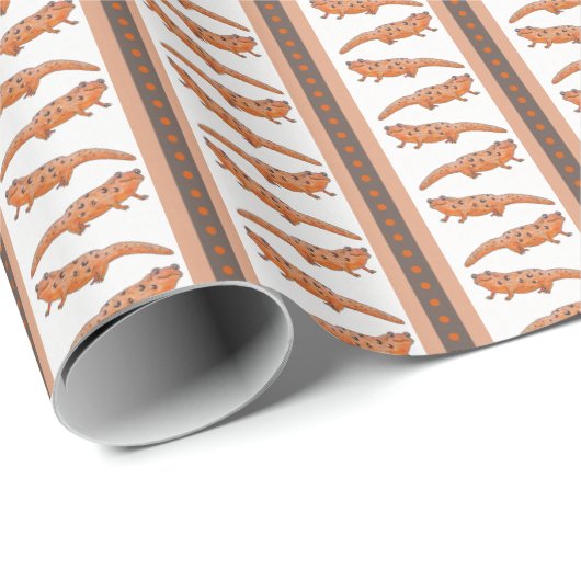 Roodgevlekte watersalamander cadeaupapier (Rol Hoek)