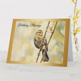 Roodgevleugelde merel - Verjaardag Kaart