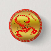 Roodgiftige schorpioen zeer venomeus insect ronde button 3,2 cm (Voorkant)