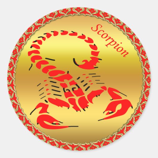 Roodgiftige schorpioen zeer venomeus insect ronde sticker (Voorkant)