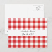 Roodgingham patroon bruiloft gunst briefkaart (Voorkant / Achterkant)
