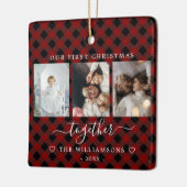 Roodgipsplaat voor eerste kerstmis keramisch ornament (Links)