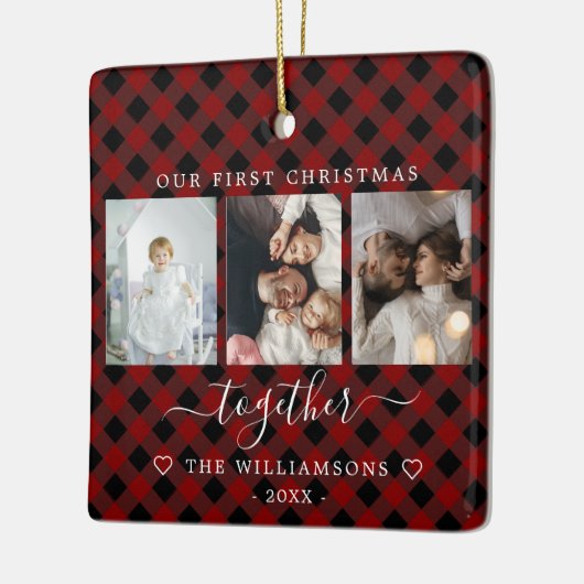 Roodgipsplaat voor eerste kerstmis keramisch ornament (Links)