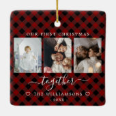 Roodgipsplaat voor eerste kerstmis keramisch ornament (Achterkant)