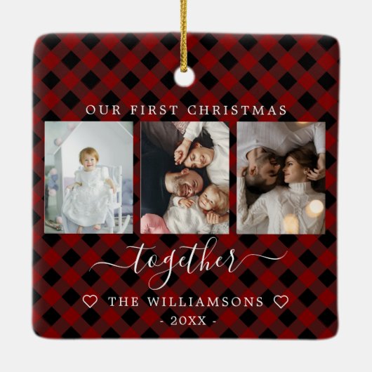 Roodgipsplaat voor eerste kerstmis keramisch ornament (Achterkant)