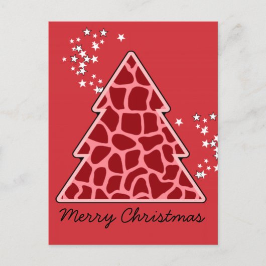 Roodgiraffe kerstboom feestdagenkaart (Voorkant)