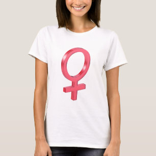 Roodglas vrouw geslachtsteken t-shirt