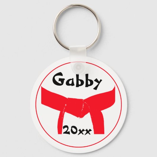 Roodgordel voor krijgskunst sleutelhanger (Voorkant)