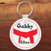 Roodgordel voor krijgskunst sleutelhanger (Voorkant)