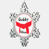 Roodgordel voor krijgskunst tin sneeuwvlok ornament (Rechts)