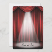 Roodgordijn licht voor huwelijk kaart (Voorkant)