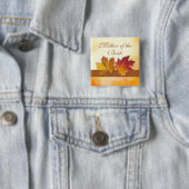 Roodgoudherfstbladeren Weddenschap Vierkante Button 5,1 Cm (In situ)