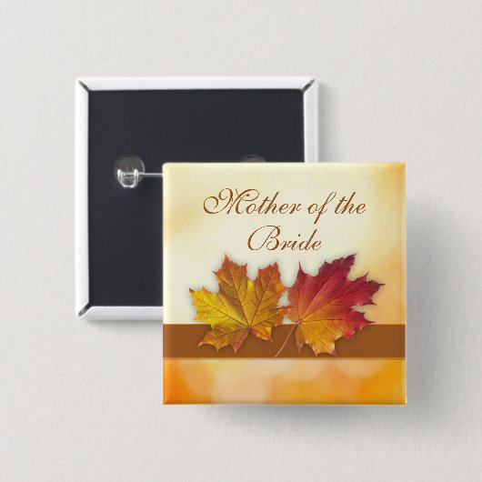 Roodgoudherfstbladeren Weddenschap Vierkante Button 5,1 Cm (Voorkant /achterkant)