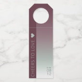 Roodgradiënt bruiloft Cheers Burgundy Mist ID741 Flessenhanger (Voorkant)
