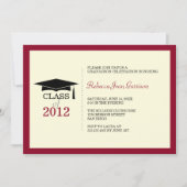 Roodgrens pet tassel afstuderen bekendmaking kaart (Voorkant)