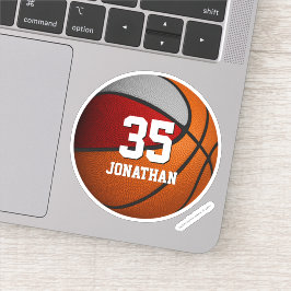 roodgrijs schoolteam dikjongens basketbal sticker