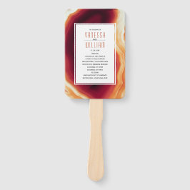 Roodgrijs slik en lijst vallen huwelijksprogramma handwaaier