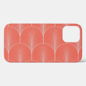 Roodgrijze art deco, behang. Case-Mate iPhone case (Achterkant (horizontaal))