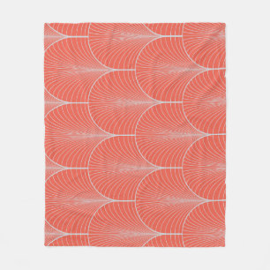 Roodgrijze art deco, behang. fleece deken