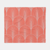 Roodgrijze art deco,  behang. fleece deken (Voorkant (Horizontaal))