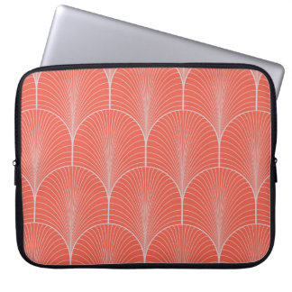 Roodgrijze art deco,  behang. laptop sleeve