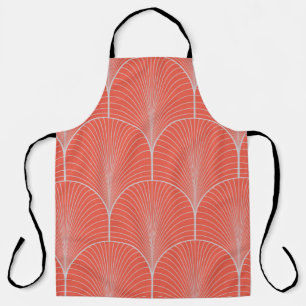 Roodgrijze art deco,  behang. schort