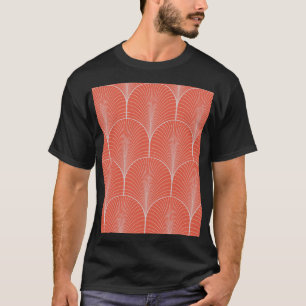 Roodgrijze art deco, behang. t-shirt