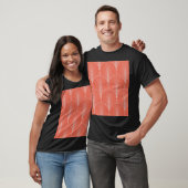 Roodgrijze art deco, behang. t-shirt (Unisex)
