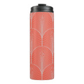 Roodgrijze art deco,  behang. thermosbeker (Voorkant)