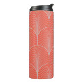 Roodgrijze art deco, behang. thermosbeker (Gedraaid links)