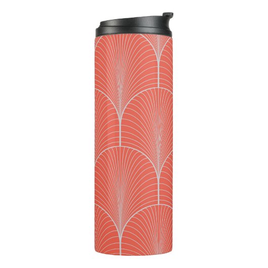 Roodgrijze art deco,  behang. thermosbeker (Gedraaid links)