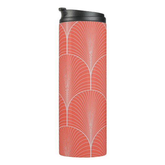 Roodgrijze art deco,  behang. thermosbeker (Geroteerd rechts)