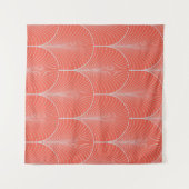 Roodgrijze art deco, behang. wandkleed (Voorkant (horizontaal))