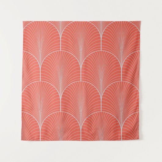 Roodgrijze art deco, behang. wandkleed (Voorkant)