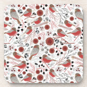 Roodgrijze cichorei pattern met Floral Bier Onderzetter (Voorkant)