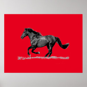 Roodgrijze Pop van paarden Poster