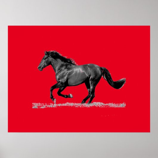 Roodgrijze Pop van paarden Poster (Voorkant)