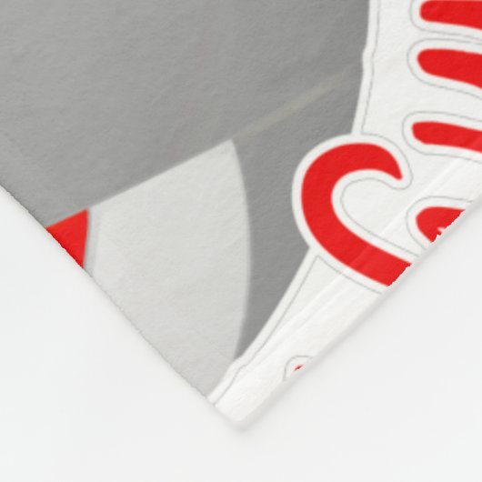 roodgrijze volleybalrechtbank blij met plaatstypog fleece deken (Hoek)