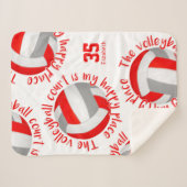 roodgrijze volleybalrechtbank blij met plaatstypog sherpa deken (Voorkant (horizontaal))