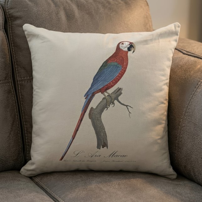 Roodgroene Ara, Ara chloropterus Kussen (Red-and-green Macaw, Ara chloropterus. Throw Pillow)