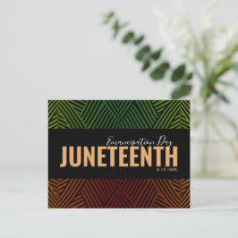 Roodgroene Bevrijdingsdag 19 juni JUNETEENTH Feestdagenkaart
