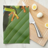 Roodgroene boomkikker theedoek (Quarter Fold)